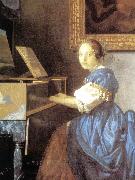 Lady Seated at a Virginal (detail) aer VERMEER VAN DELFT, Jan